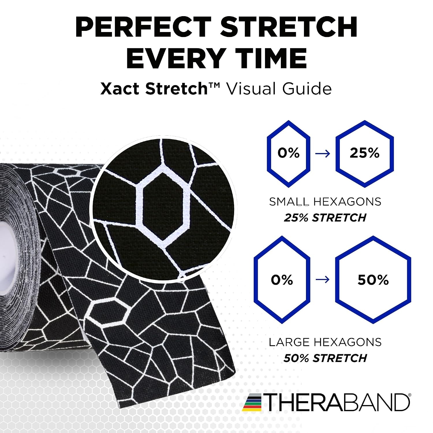 image:imageTHERABAND Kinesiology Tape Waterproof Physio Tape for Muscle amp Joint Support Standard Roll with XactStretch Application Indicators 2 Inch x 164 Foot Roll BlackWhiteBlackWhite